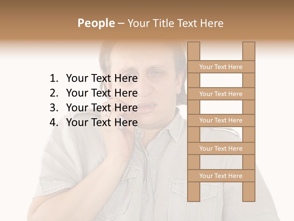 A Man Is Talking On A Cell Phone PowerPoint Template