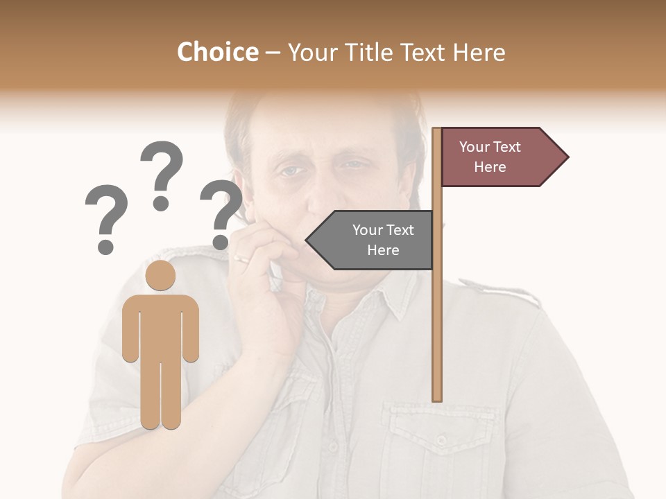 A Man Is Talking On A Cell Phone PowerPoint Template
