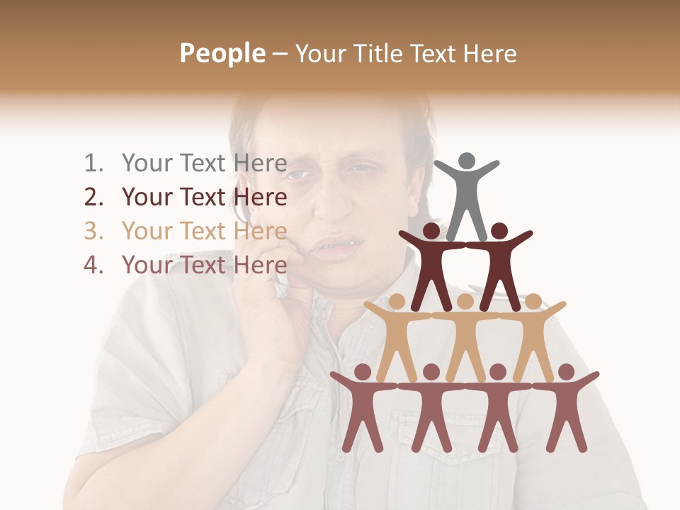 A Man Is Talking On A Cell Phone PowerPoint Template