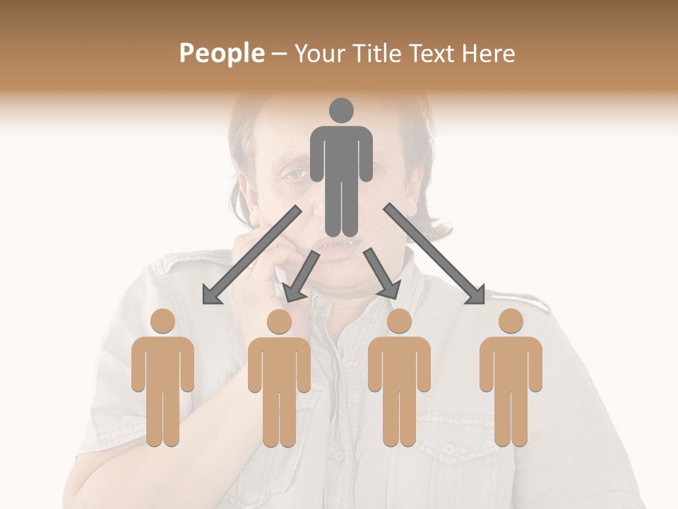 A Man Is Talking On A Cell Phone PowerPoint Template