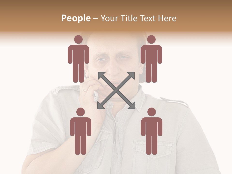 A Man Is Talking On A Cell Phone PowerPoint Template