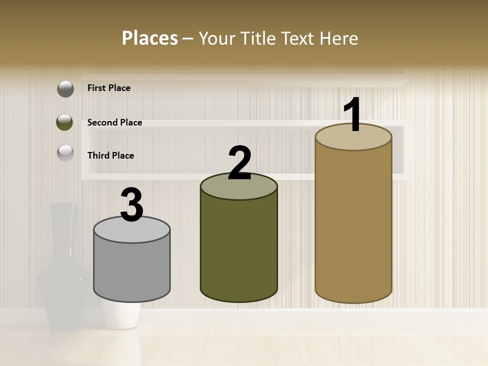 A White Shelf With A Vase On Top Of It PowerPoint Template