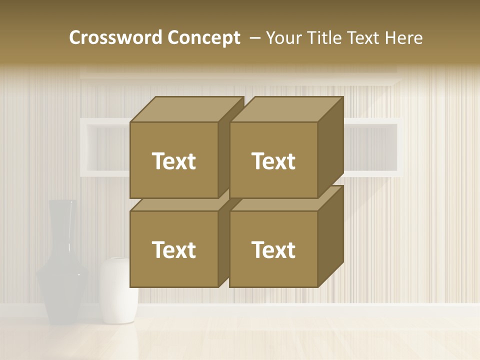 A White Shelf With A Vase On Top Of It PowerPoint Template