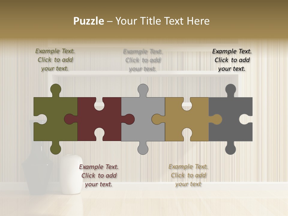 A White Shelf With A Vase On Top Of It PowerPoint Template