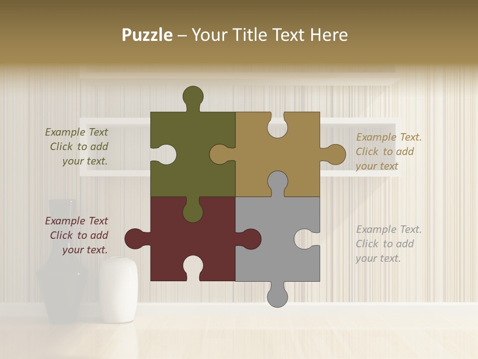 A White Shelf With A Vase On Top Of It PowerPoint Template