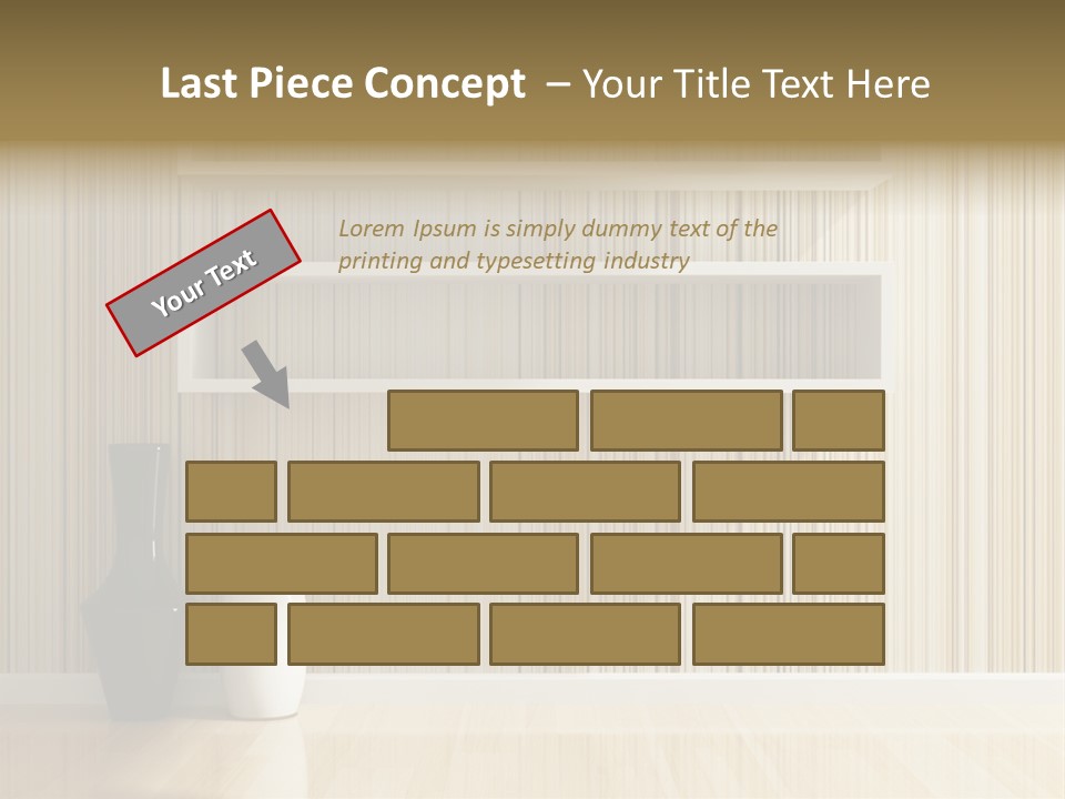 A White Shelf With A Vase On Top Of It PowerPoint Template
