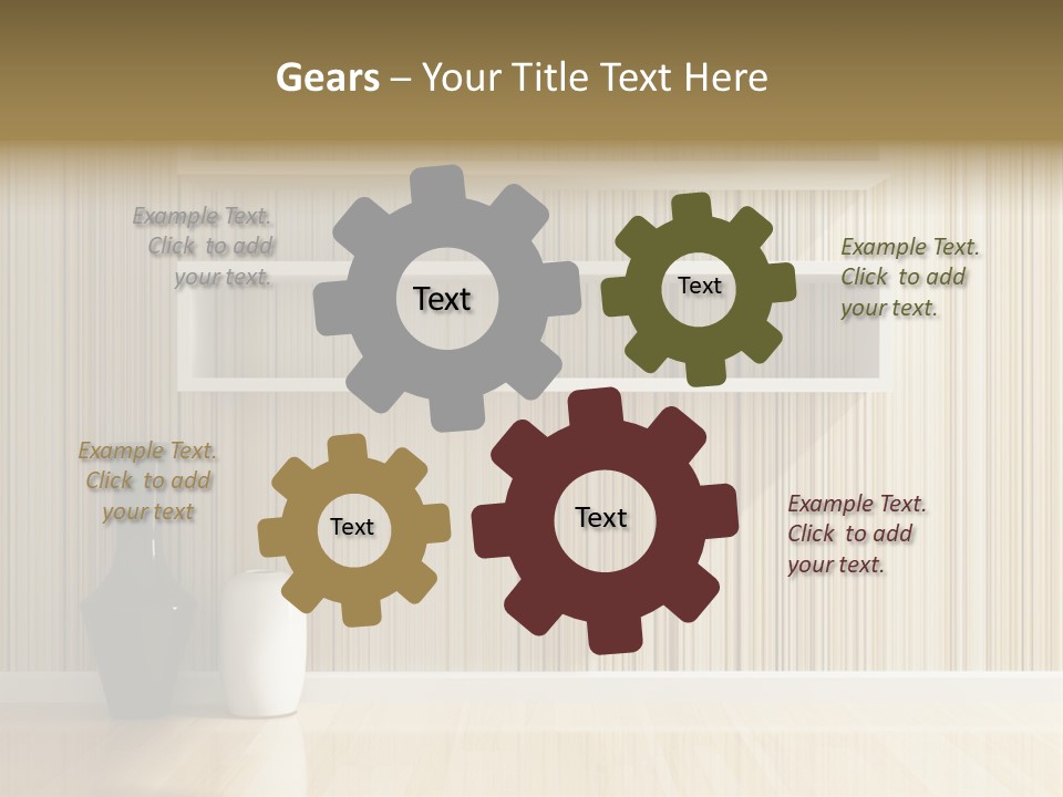 A White Shelf With A Vase On Top Of It PowerPoint Template