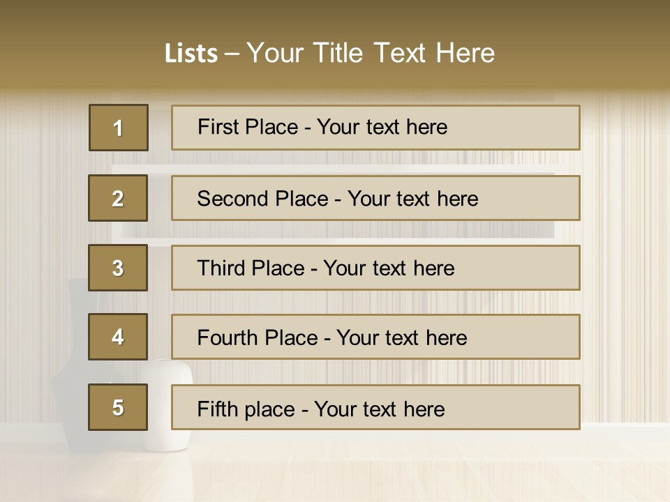 A White Shelf With A Vase On Top Of It PowerPoint Template