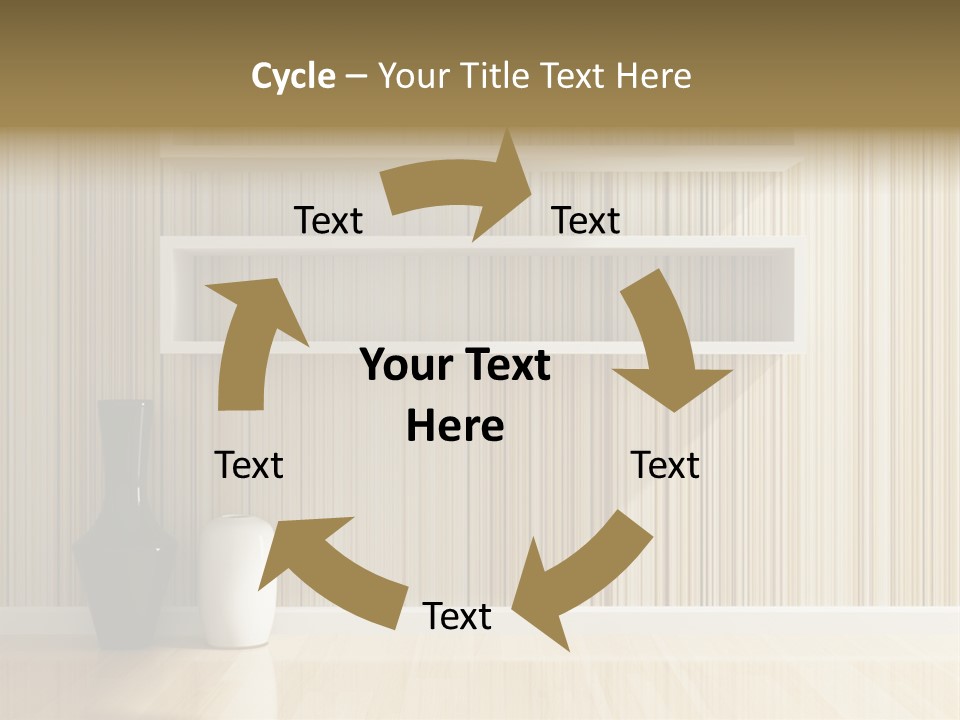 A White Shelf With A Vase On Top Of It PowerPoint Template