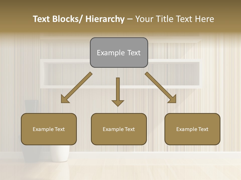 A White Shelf With A Vase On Top Of It PowerPoint Template