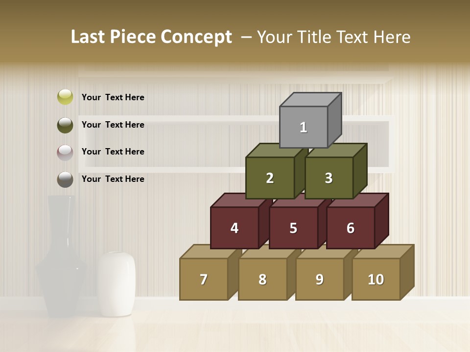 A White Shelf With A Vase On Top Of It PowerPoint Template