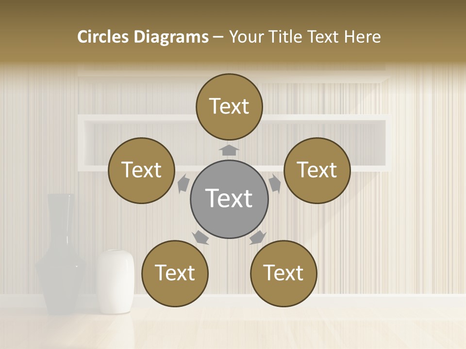 A White Shelf With A Vase On Top Of It PowerPoint Template