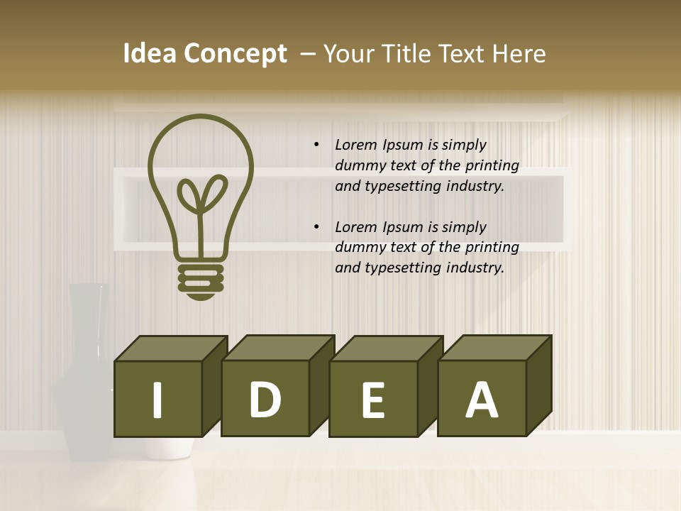 A White Shelf With A Vase On Top Of It PowerPoint Template