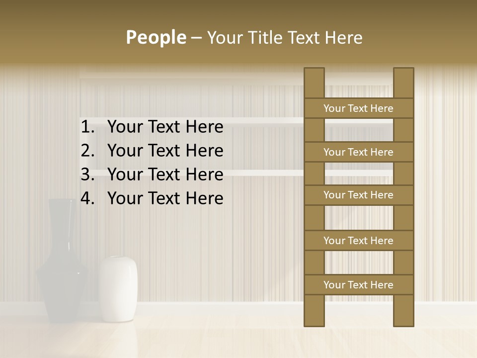 A White Shelf With A Vase On Top Of It PowerPoint Template