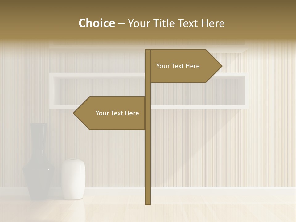 A White Shelf With A Vase On Top Of It PowerPoint Template