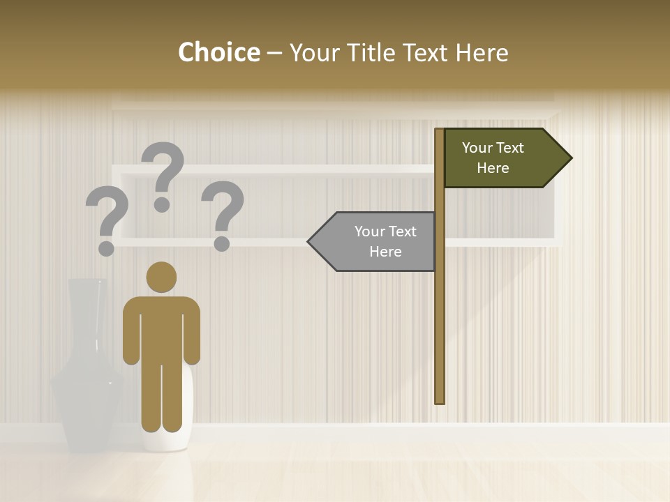A White Shelf With A Vase On Top Of It PowerPoint Template