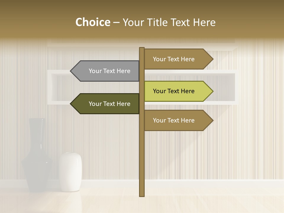 A White Shelf With A Vase On Top Of It PowerPoint Template