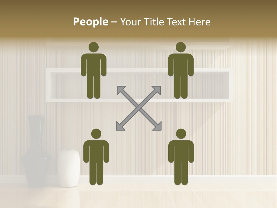 A White Shelf With A Vase On Top Of It PowerPoint Template