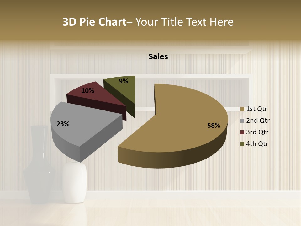 A White Shelf With A Vase On Top Of It PowerPoint Template
