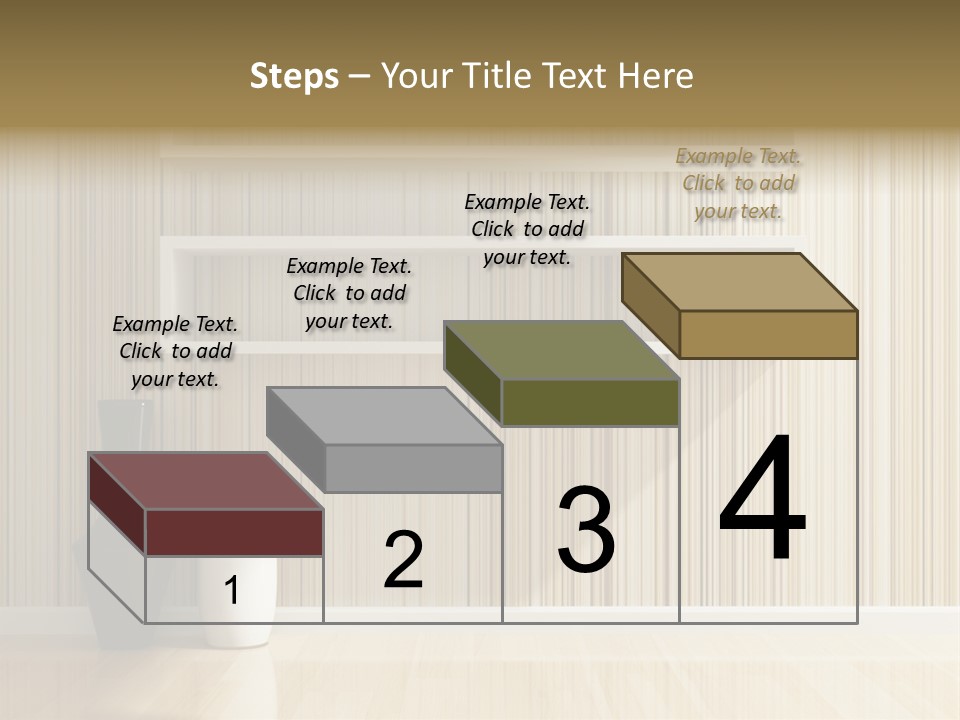 A White Shelf With A Vase On Top Of It PowerPoint Template