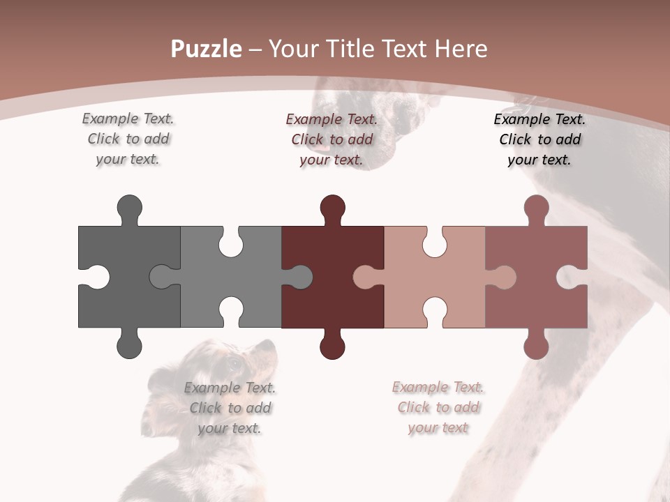 A Dog And A Puppy Are Looking At Each Other PowerPoint Template