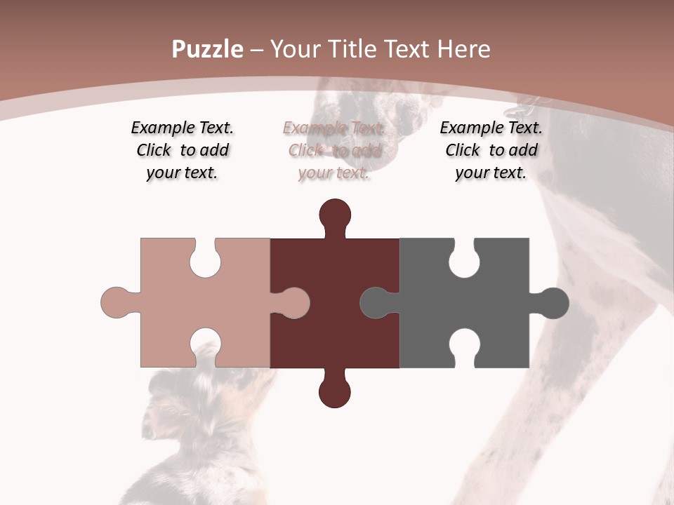 A Dog And A Puppy Are Looking At Each Other PowerPoint Template