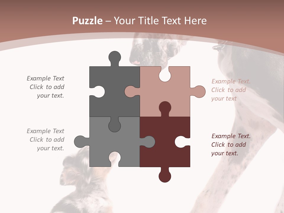 A Dog And A Puppy Are Looking At Each Other PowerPoint Template