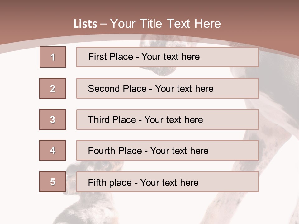 A Dog And A Puppy Are Looking At Each Other PowerPoint Template