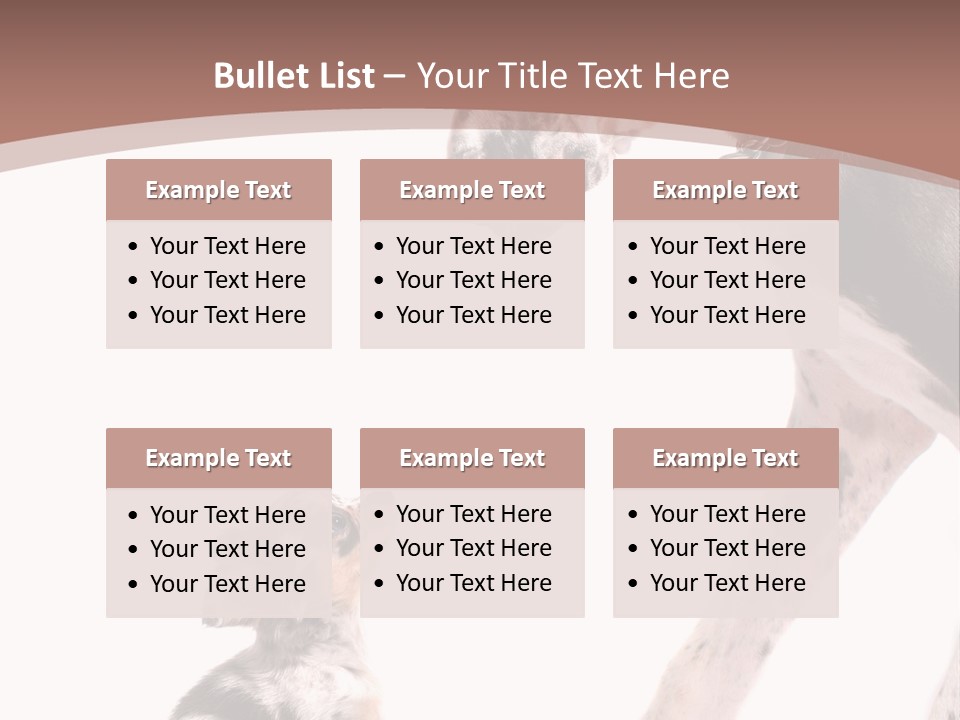 A Dog And A Puppy Are Looking At Each Other PowerPoint Template