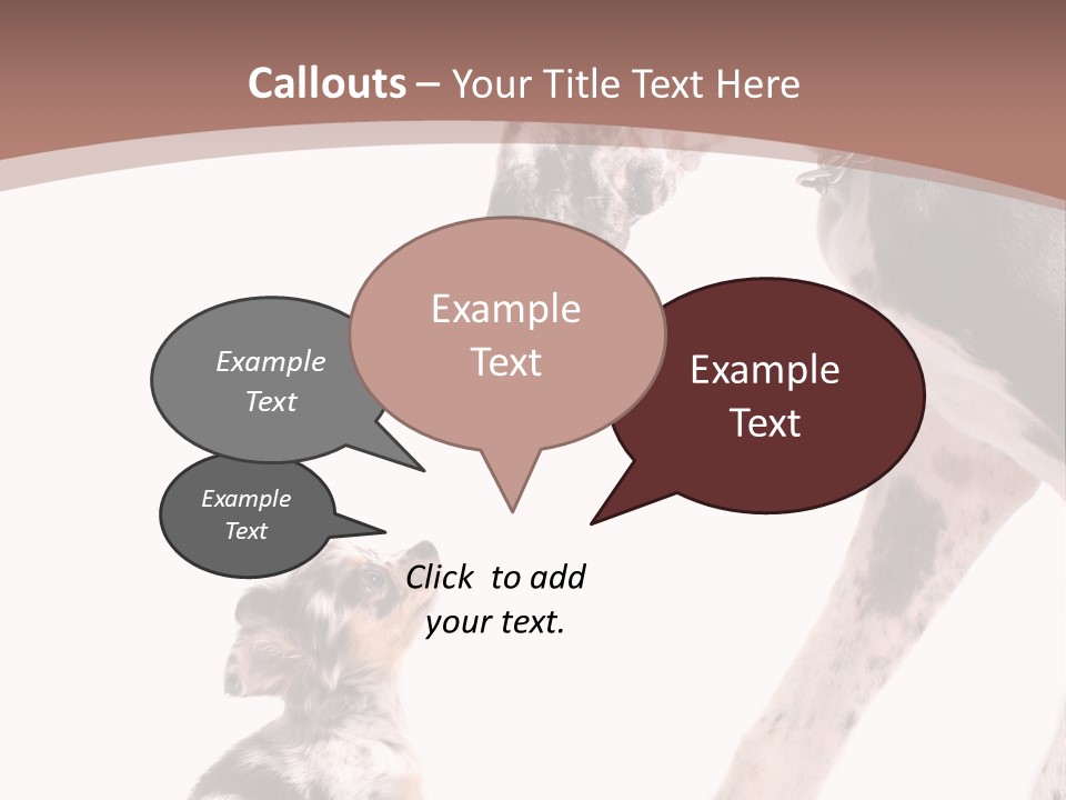 A Dog And A Puppy Are Looking At Each Other PowerPoint Template