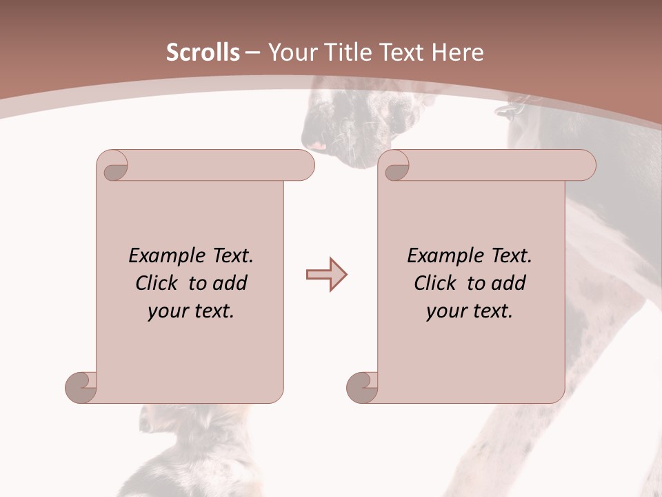 A Dog And A Puppy Are Looking At Each Other PowerPoint Template