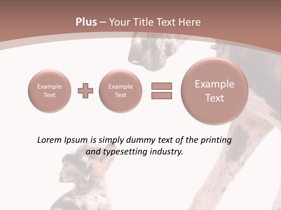 A Dog And A Puppy Are Looking At Each Other PowerPoint Template