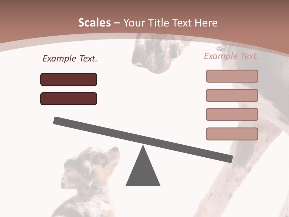 A Dog And A Puppy Are Looking At Each Other PowerPoint Template