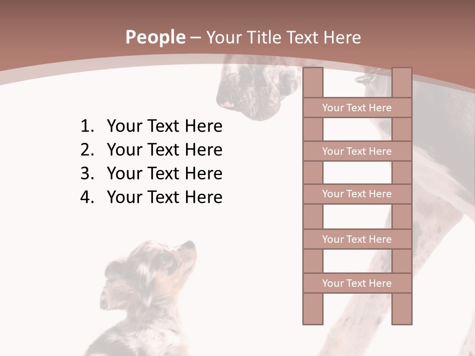 A Dog And A Puppy Are Looking At Each Other PowerPoint Template