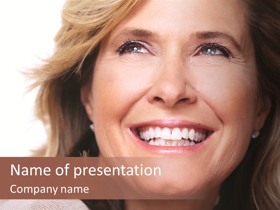 A Woman With A Smile On Her Face PowerPoint Template