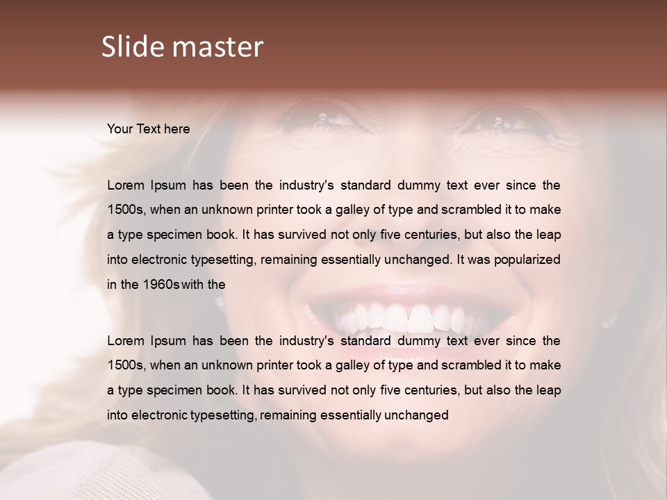 A Woman With A Smile On Her Face PowerPoint Template