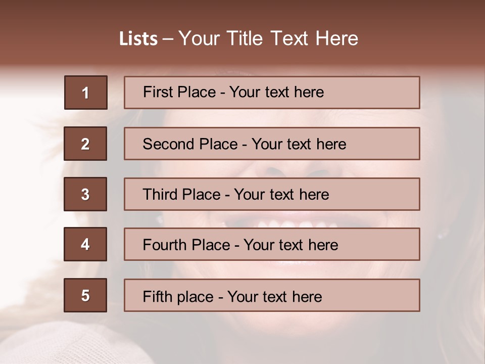 A Woman With A Smile On Her Face PowerPoint Template