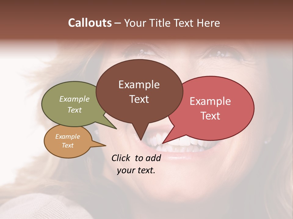 A Woman With A Smile On Her Face PowerPoint Template