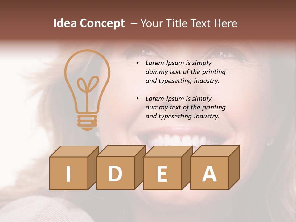 A Woman With A Smile On Her Face PowerPoint Template