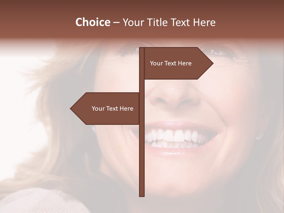 A Woman With A Smile On Her Face PowerPoint Template
