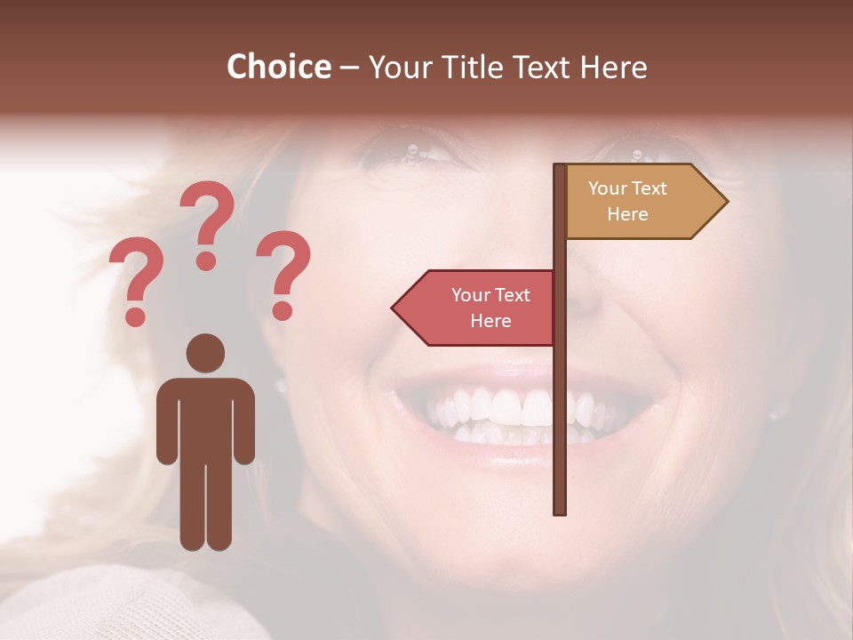 A Woman With A Smile On Her Face PowerPoint Template