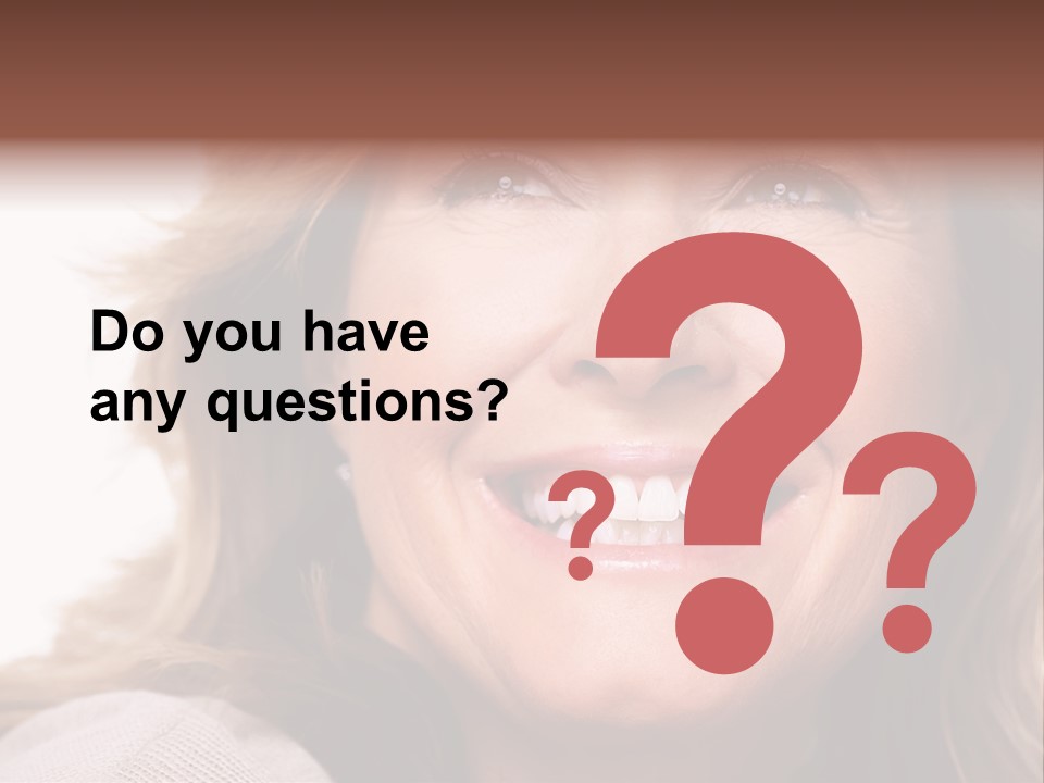 A Woman With A Smile On Her Face PowerPoint Template