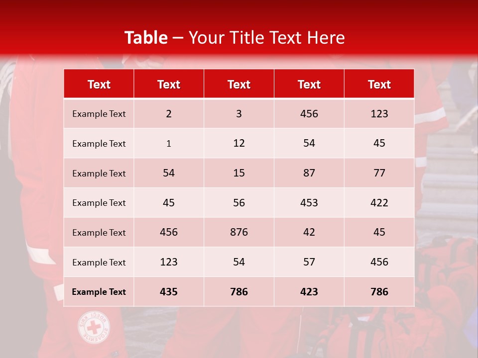 A Group Of People In Red Uniforms With Luggage PowerPoint Template