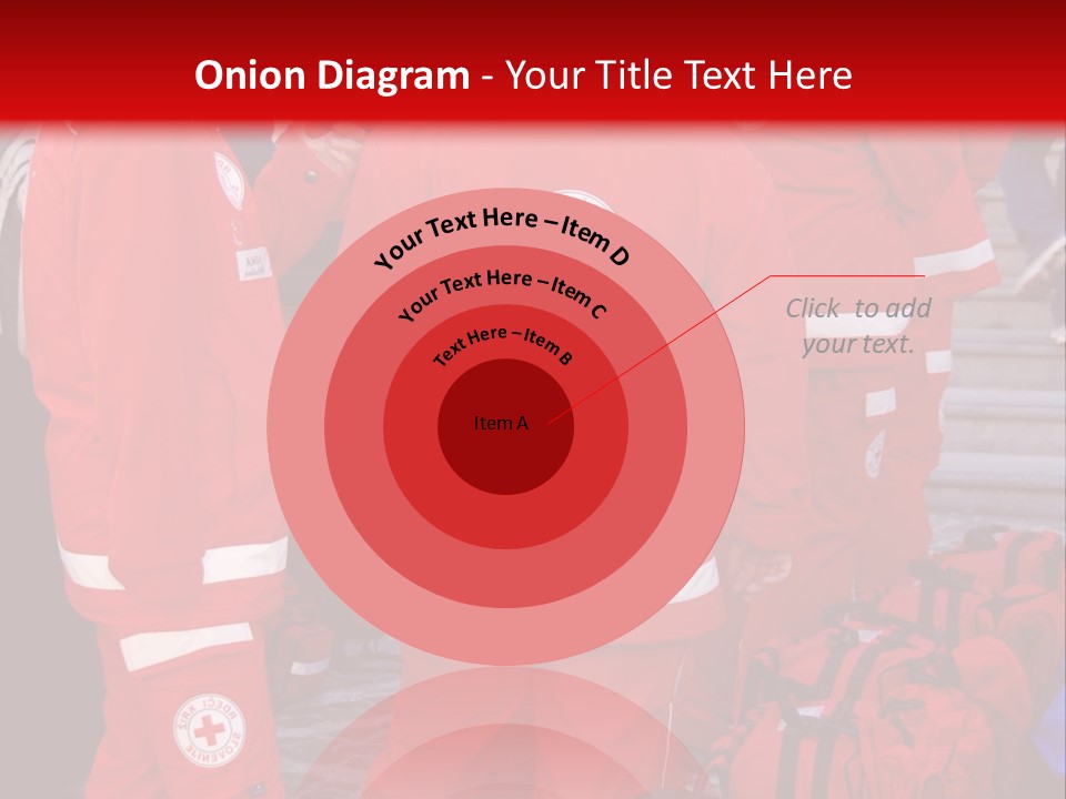 A Group Of People In Red Uniforms With Luggage PowerPoint Template