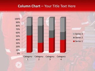 A Group Of People In Red Uniforms With Luggage PowerPoint Template