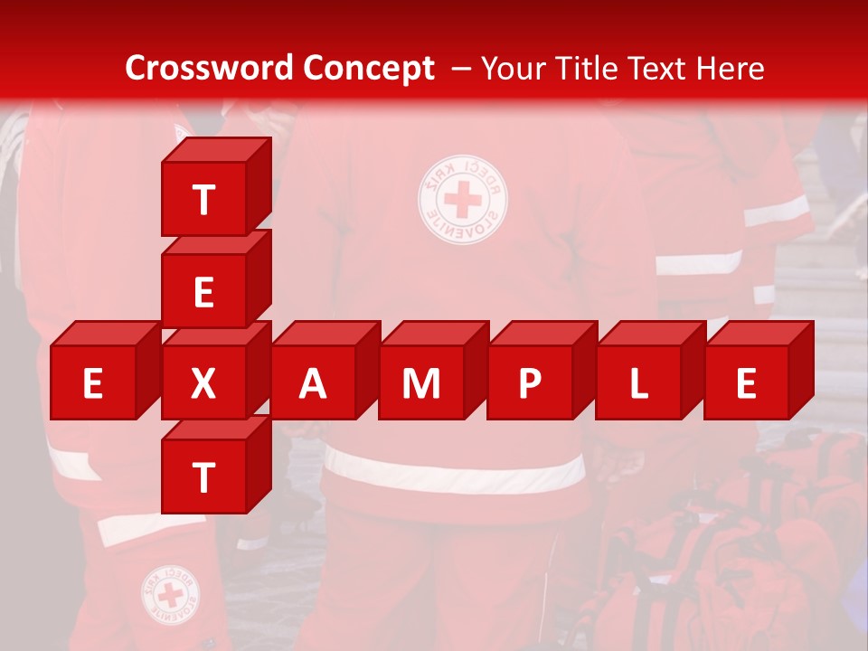 A Group Of People In Red Uniforms With Luggage PowerPoint Template