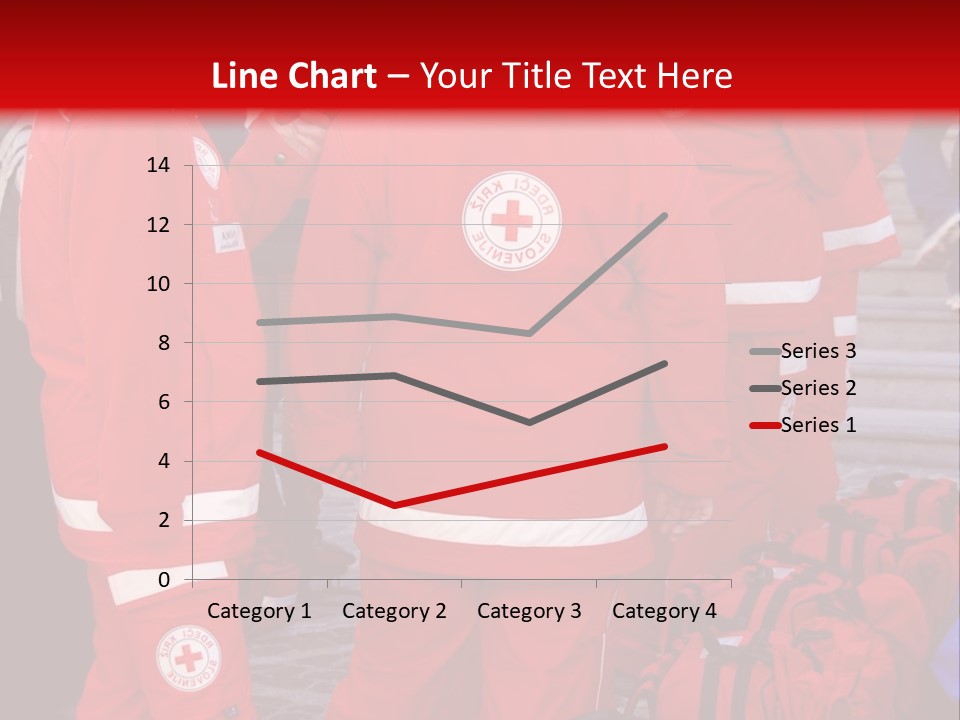 A Group Of People In Red Uniforms With Luggage PowerPoint Template