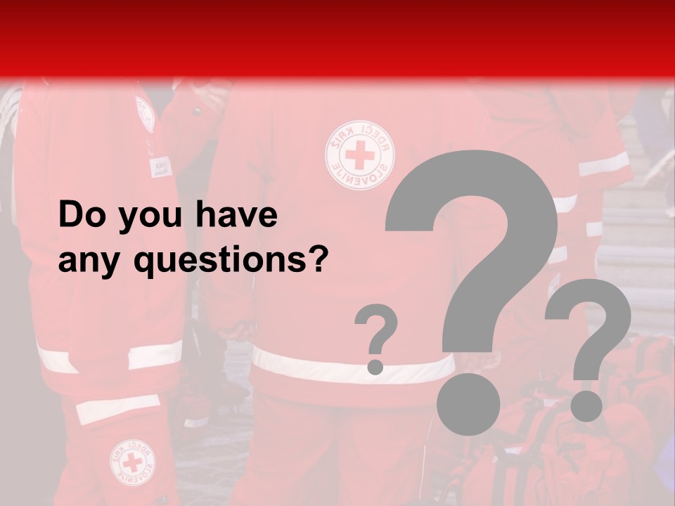 A Group Of People In Red Uniforms With Luggage PowerPoint Template