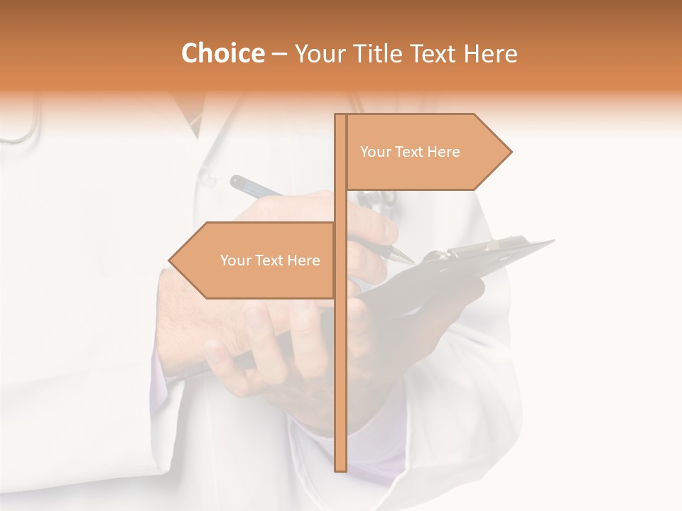 A Doctor Writing On A Clipboard With A Pen PowerPoint Template