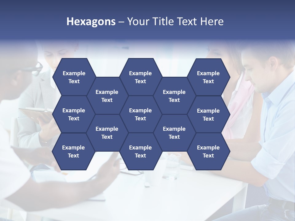 A Group Of People Sitting Around A Table With A Laptop PowerPoint Template